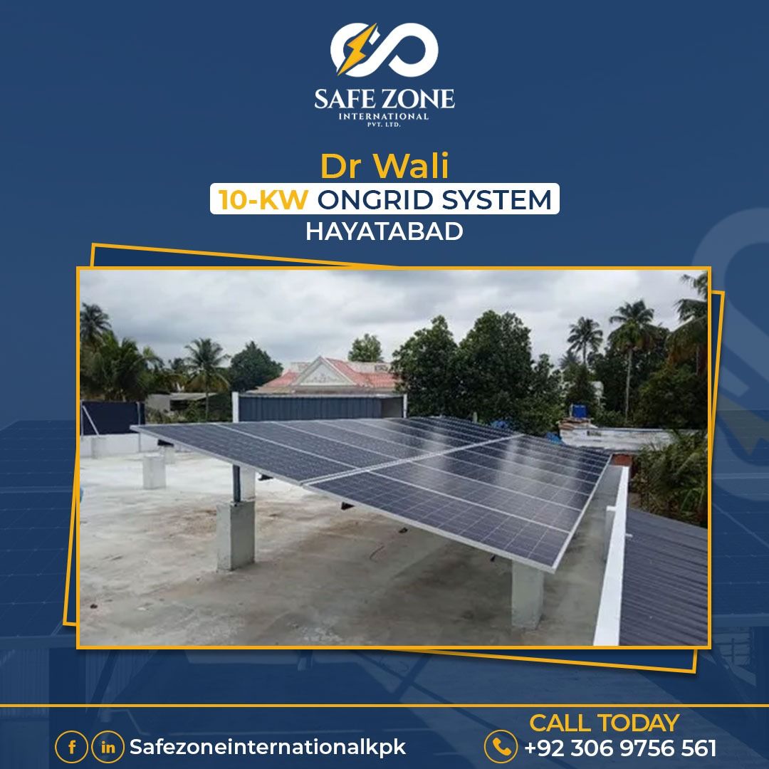 10-KW On Grid Solar Installation in Hayatabad