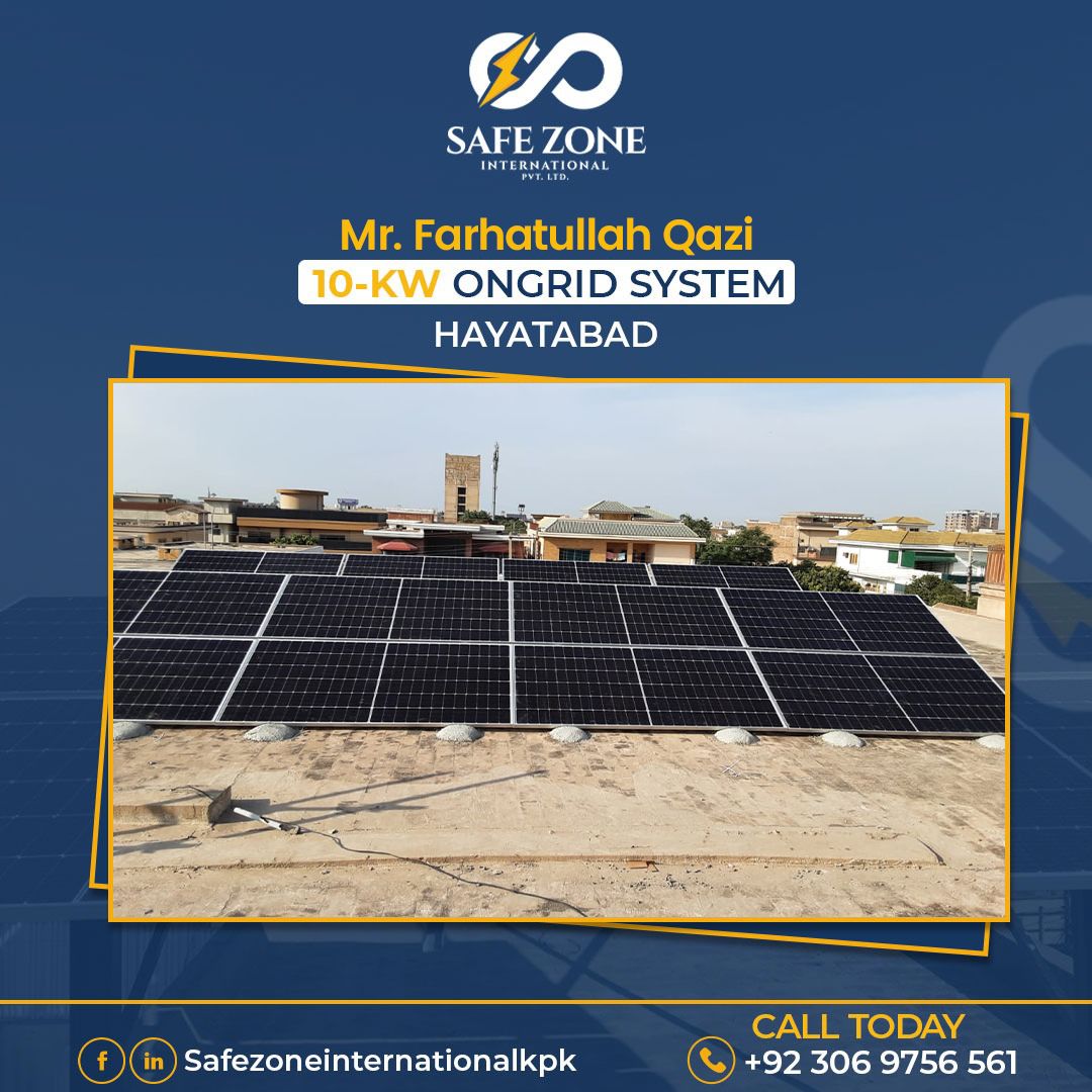 10-KW On Grid Solar Installation in Hayatabad