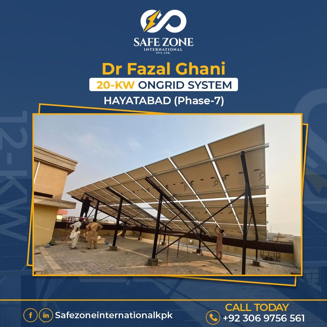 20-KW On Grid Solar Installation in Hayatabad phase 7